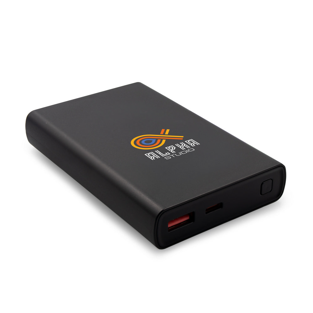 Powerbank Nils 10000 mAh z wyświetlaczem - kompaktowy i szybki - Power banki z nadrukiem logo | VEBI