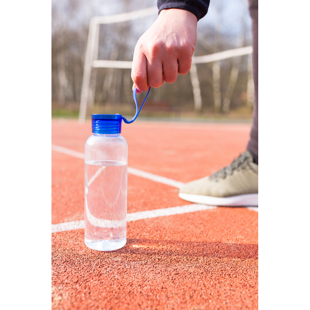 Sportowa butelka ekologiczna 500ml z uchwytem RPET - Butelki i bidony z nadrukiem logo | VEBI - zdjęcie 2