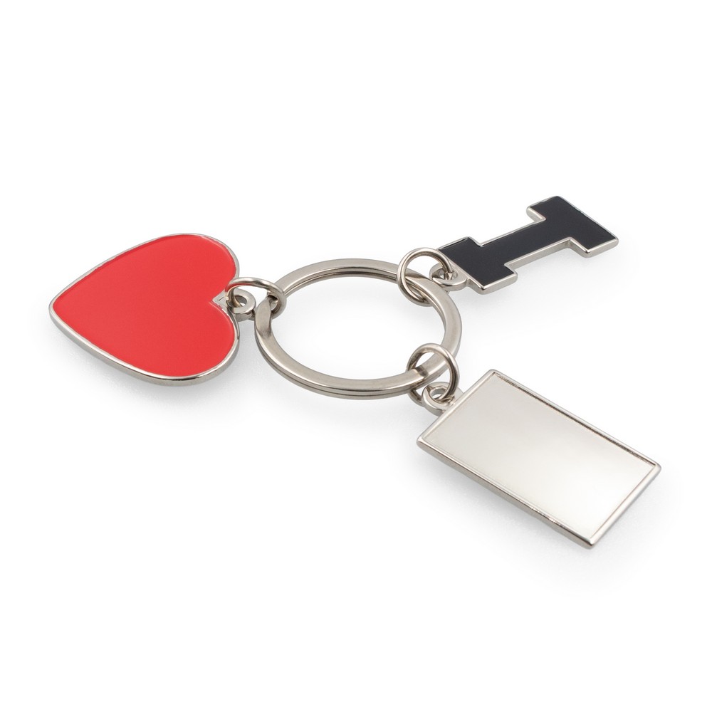 Metalowy brelok do kluczy "I Love" w kształcie serca - Breloki z nadrukiem logo | VEBI - zdjęcie 5