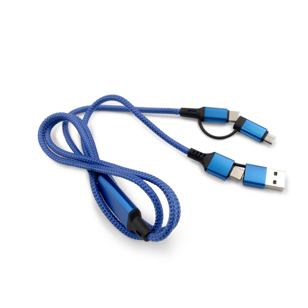 Uniwersalny kabel ładujący 4w1 z miejscem na logo - Kable z nadrukiem logo | VEBI - zdjęcie 3