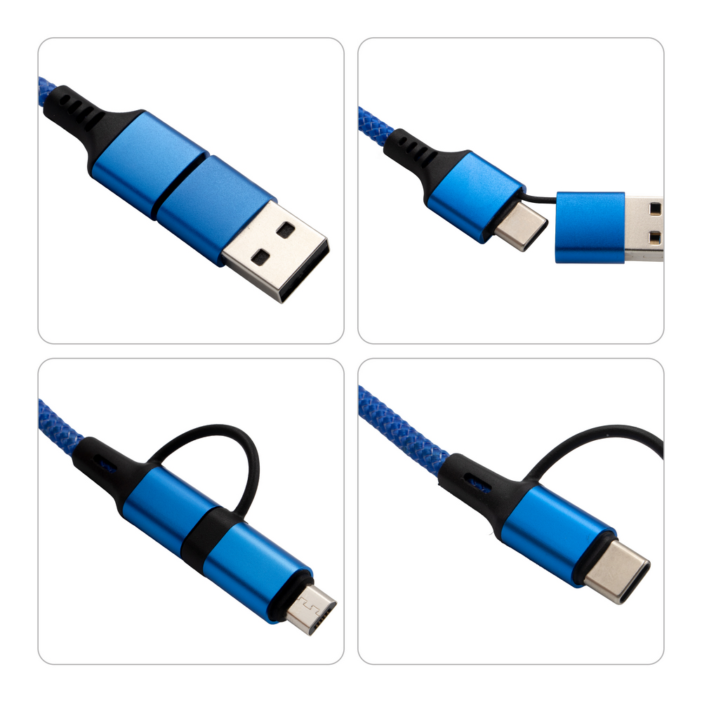 Uniwersalny kabel ładujący 4w1 z miejscem na logo - Kable z nadrukiem logo | VEBI - zdjęcie 6