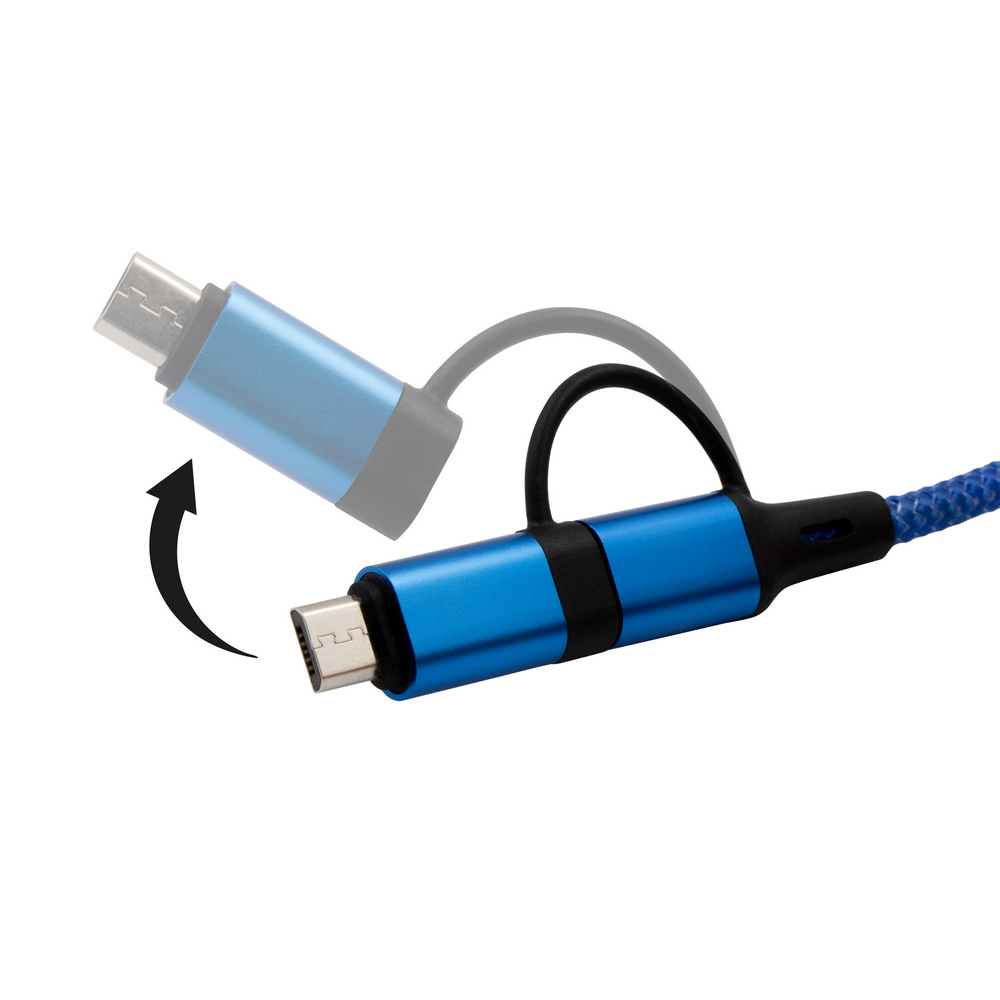 Uniwersalny kabel ładujący 4w1 z miejscem na logo - Kable z nadrukiem logo | VEBI - zdjęcie 8