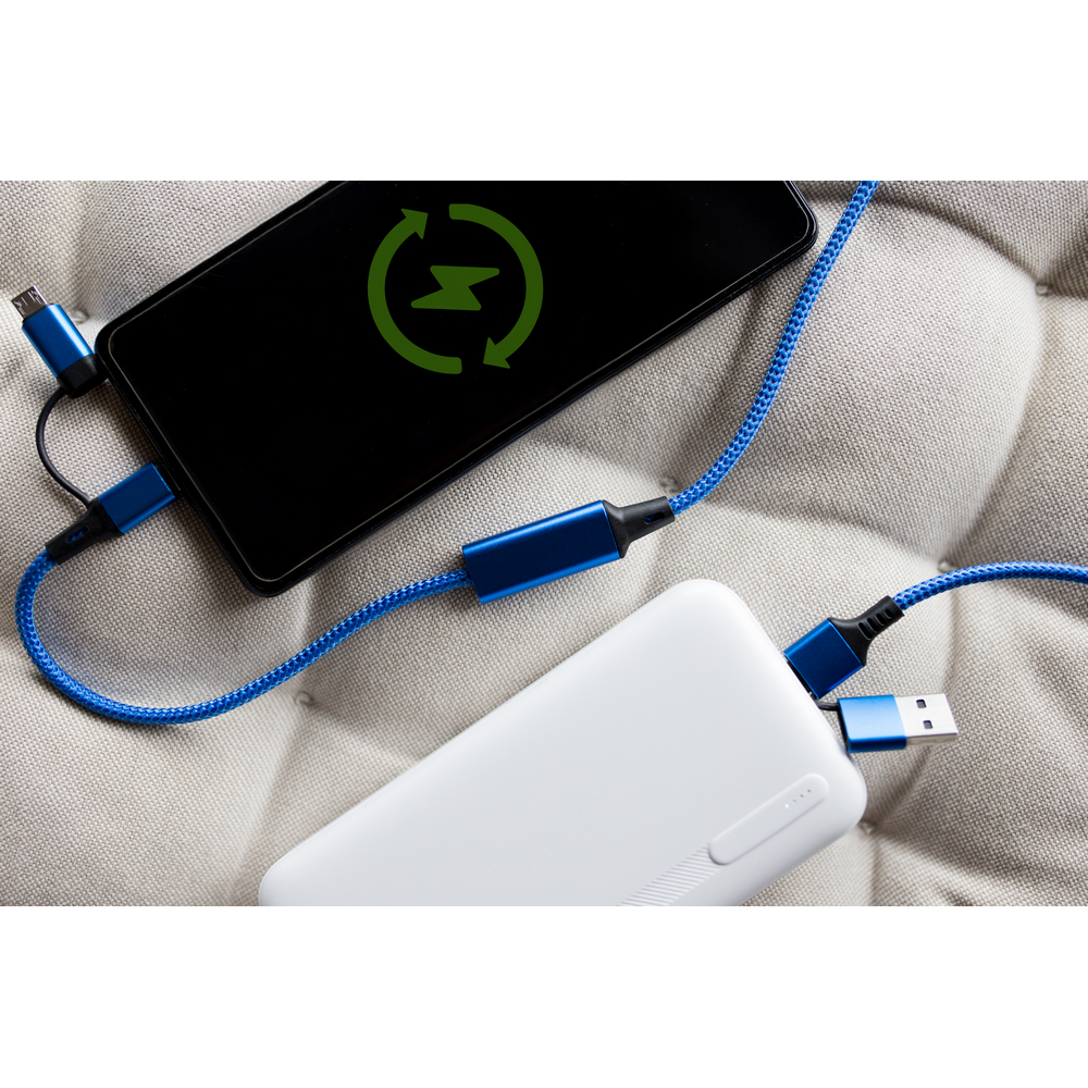 Uniwersalny kabel ładujący 4w1 z miejscem na logo - Kable z nadrukiem logo | VEBI - zdjęcie 2