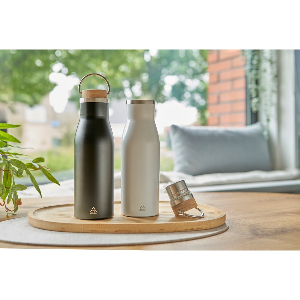 Butelka termiczna EcoSteel 500ml z bambusem - Butelki i bidony z nadrukiem logo | VEBI - zdjęcie 2