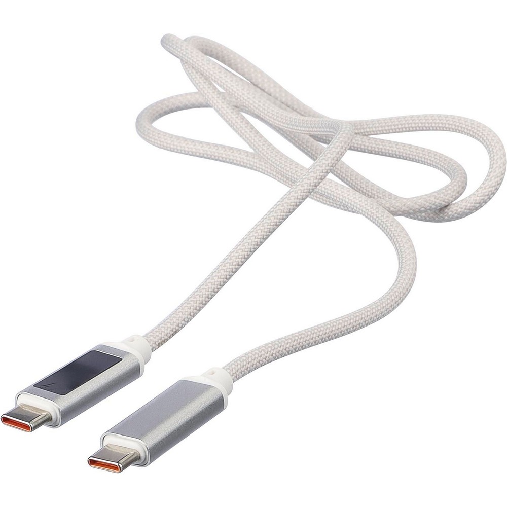 Kabel USB-C 65W z kontrolką ładowania - tkaninowy 1m - Kable z nadrukiem logo | VEBI - zdjęcie 3