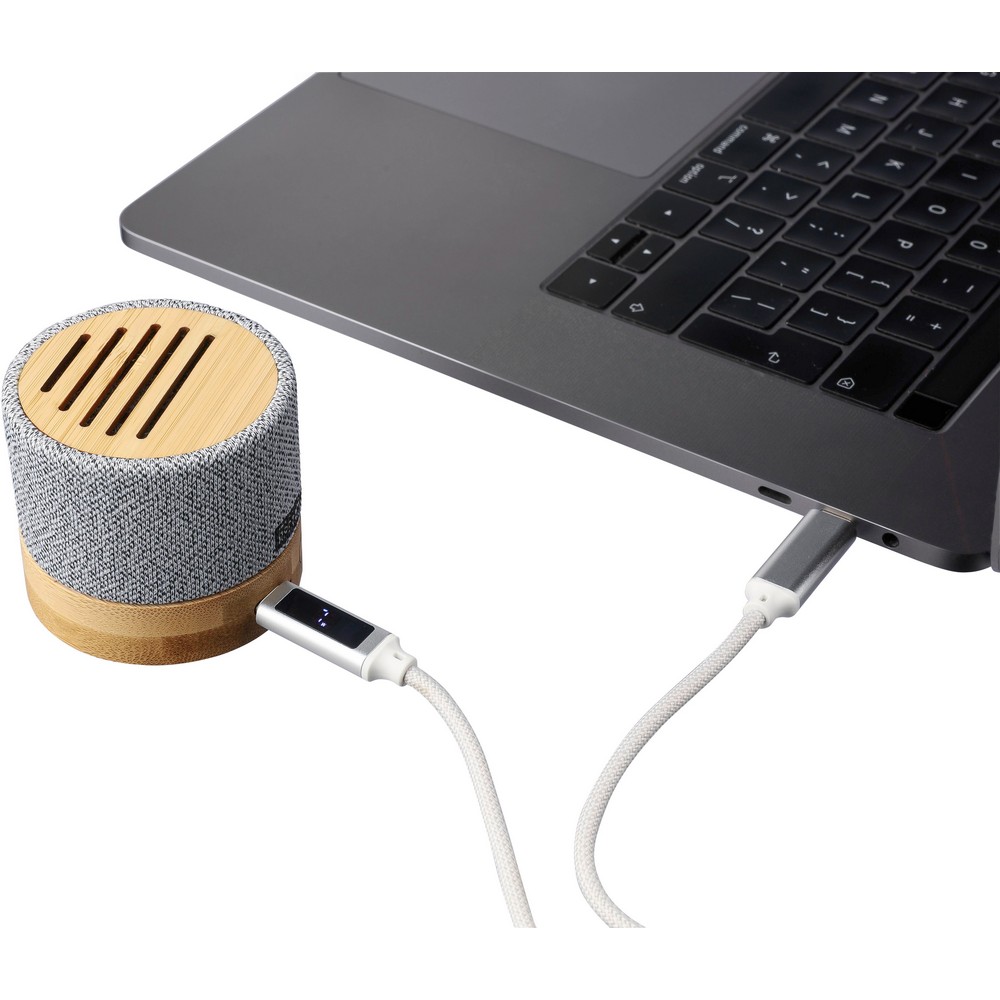 Kabel USB-C 65W z kontrolką ładowania - tkaninowy 1m - Kable z nadrukiem logo | VEBI - zdjęcie 8