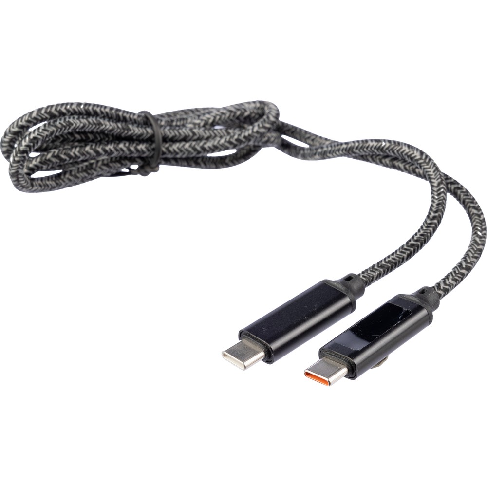 Kabel USB-C 65W z kontrolką ładowania - tkaninowy 1m - Kable z nadrukiem logo | VEBI - zdjęcie 21