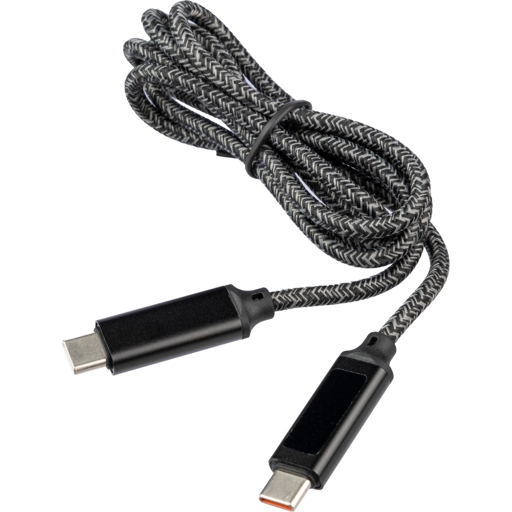 Kabel USB-C 65W z kontrolką ładowania - tkaninowy 1m - Kable z nadrukiem logo | VEBI - zdjęcie 25
