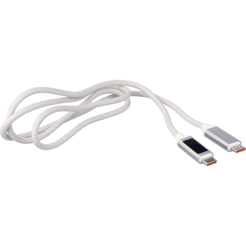 Kabel USB-C 65W z kontrolką ładowania - tkaninowy 1m - Kable z nadrukiem logo | VEBI - zdjęcie 14