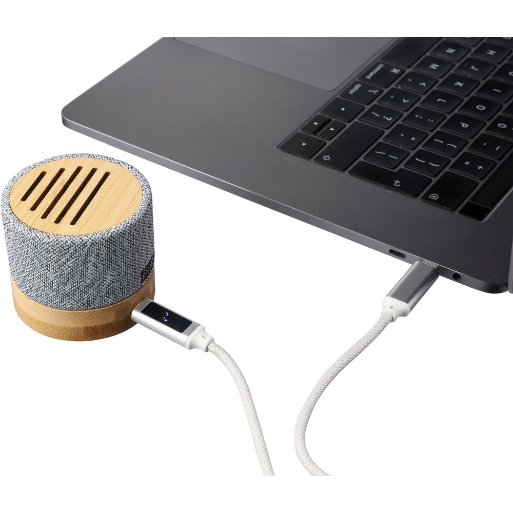 Kabel USB-C 65W z kontrolką ładowania - tkaninowy 1m - Kable z nadrukiem logo | VEBI - zdjęcie 16
