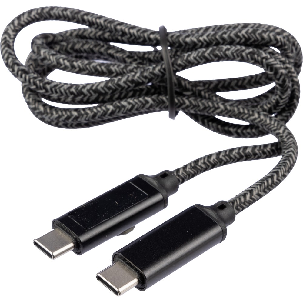 Kabel USB-C 100W z kontrolką ładowania - tkaninowy 1m - Kable z nadrukiem logo | VEBI - zdjęcie 14
