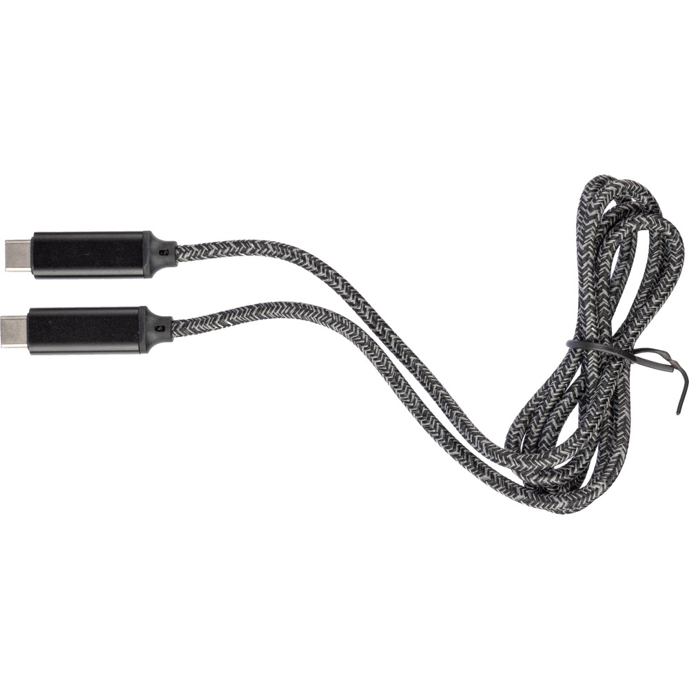 Kabel USB-C 100W z kontrolką ładowania - tkaninowy 1m - Kable z nadrukiem logo | VEBI - zdjęcie 18