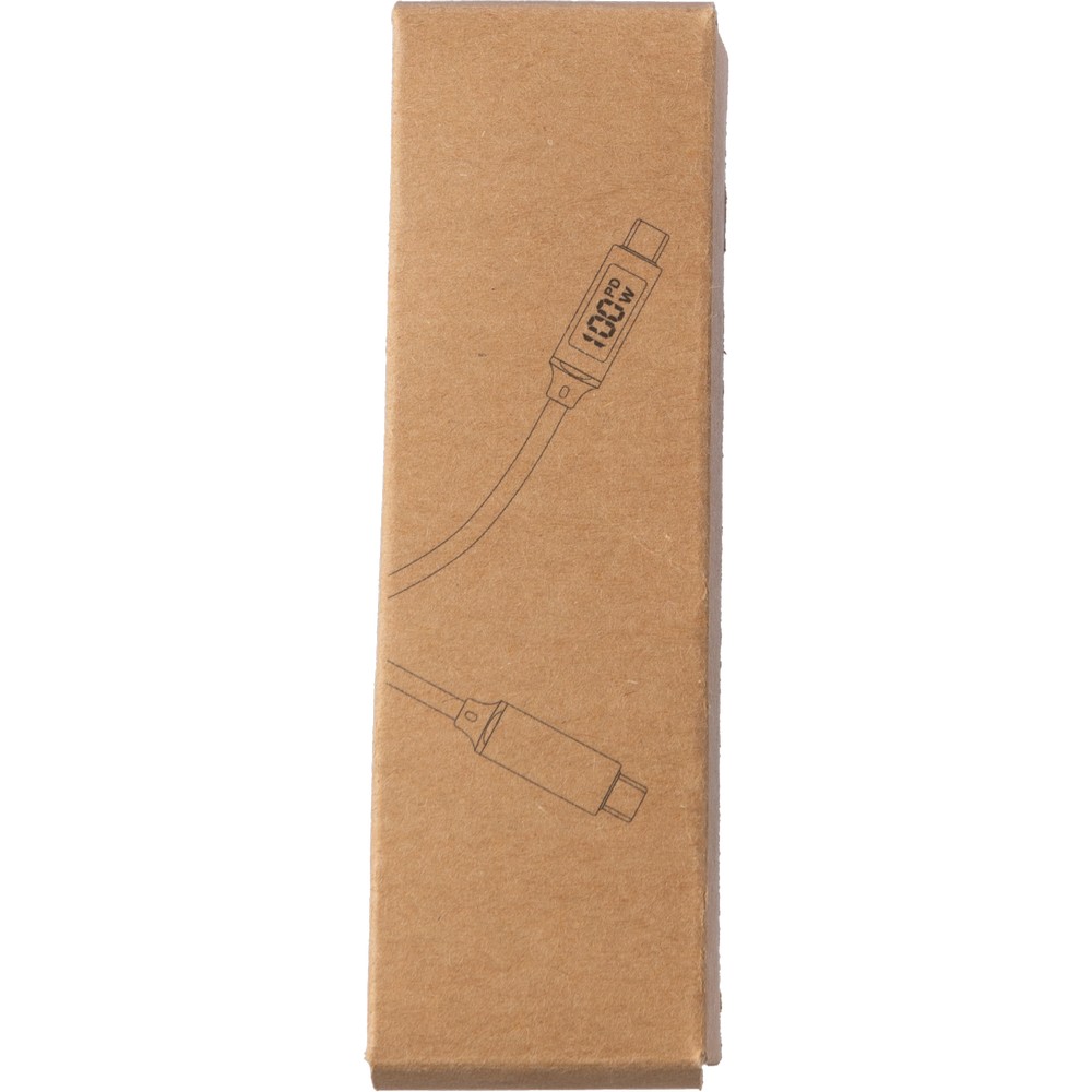Kabel USB-C 100W z kontrolką ładowania - tkaninowy 1m - Kable z nadrukiem logo | VEBI - zdjęcie 20