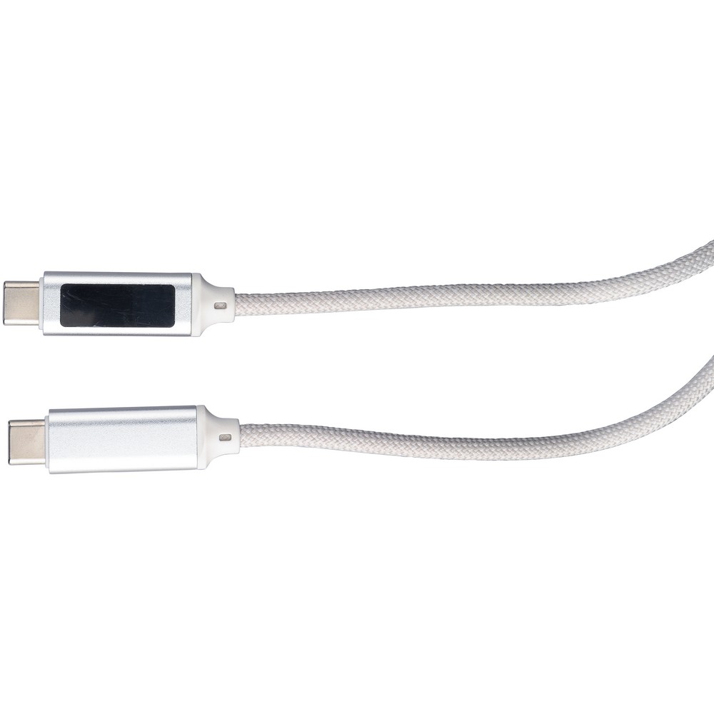 Kabel USB-C 100W z kontrolką ładowania - tkaninowy 1m - Kable z nadrukiem logo | VEBI - zdjęcie 11