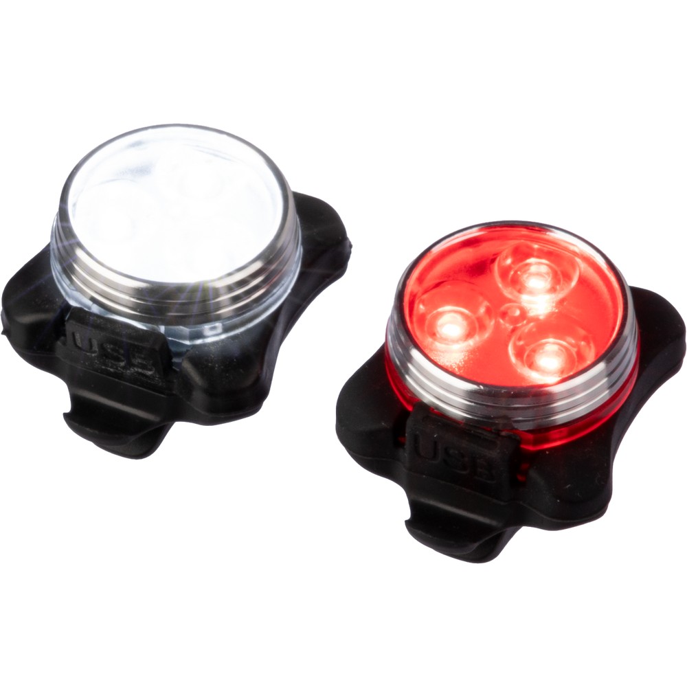 Zestaw lampek rowerowych LED z baterią 650 mAh - Akcesoria rowerowe z nadrukiem logo | VEBI