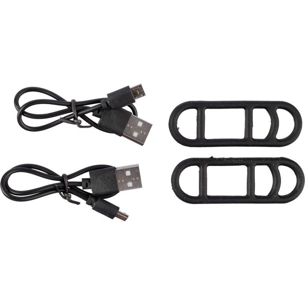 Zestaw lampek rowerowych LED z baterią 650 mAh - Akcesoria rowerowe z nadrukiem logo | VEBI - zdjęcie 3