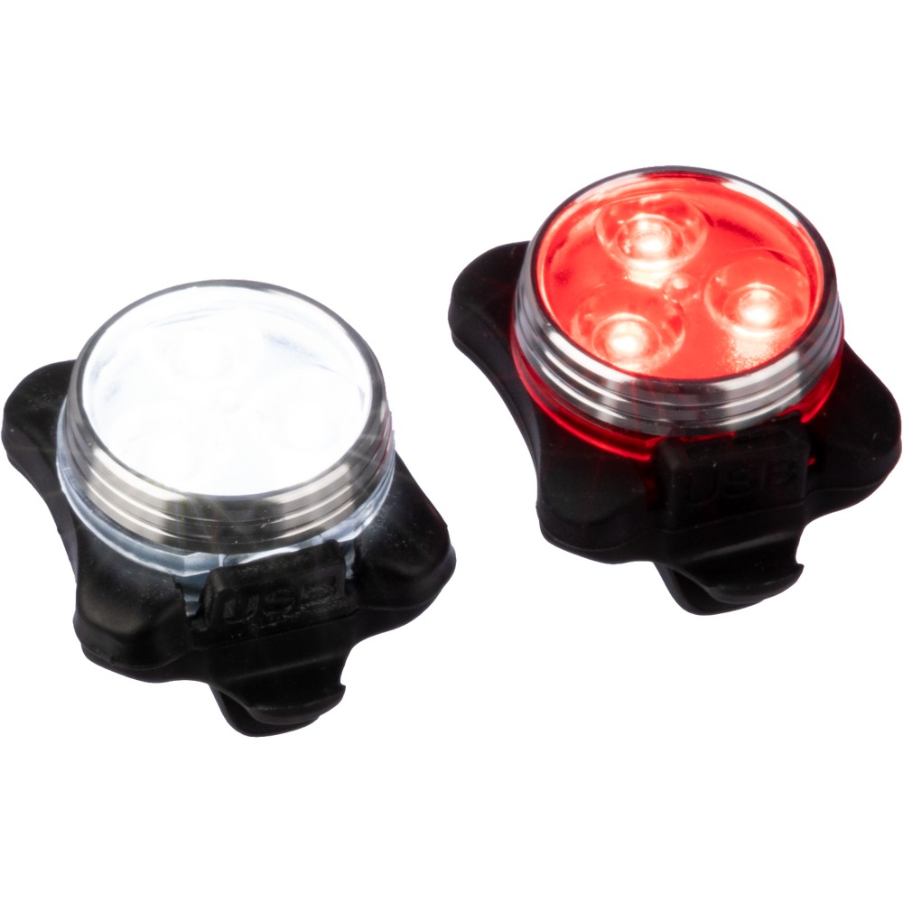 Zestaw lampek rowerowych LED z baterią 650 mAh - Akcesoria rowerowe z nadrukiem logo | VEBI - zdjęcie 5