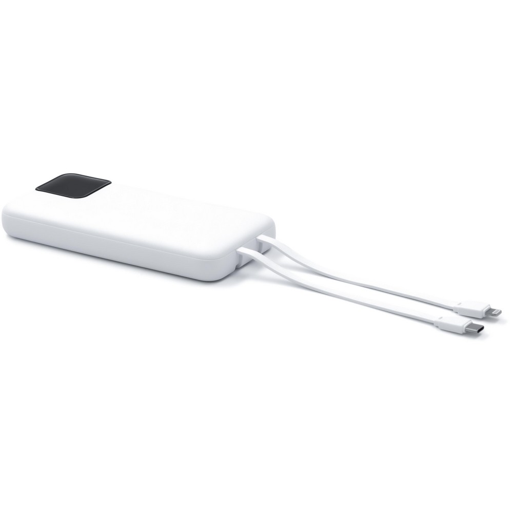 Power bank 10000 mAh z wbudowanymi kablami - ładowarka przenośna - Power banki z nadrukiem logo | VEBI