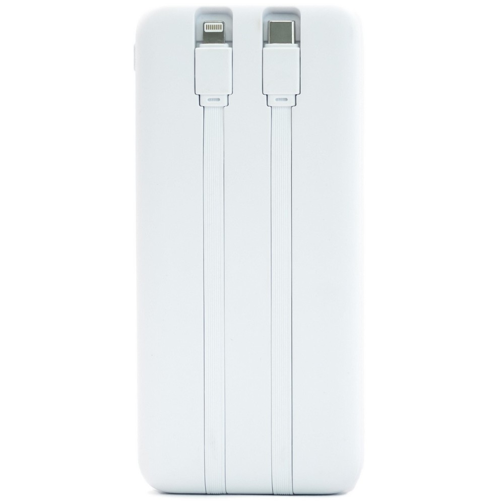 Power bank 10000 mAh z wbudowanymi kablami - ładowarka przenośna - Power banki z nadrukiem logo | VEBI - zdjęcie 4