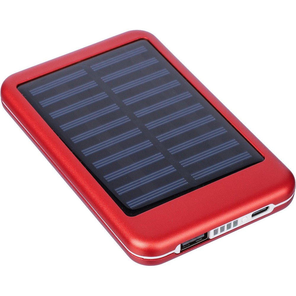 Powerbank słoneczny 4000 mAh z diodami LED - Ładowarki z nadrukiem logo | VEBI - zdjęcie 5