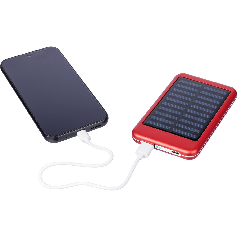 Powerbank słoneczny 4000 mAh z diodami LED - Ładowarki z nadrukiem logo | VEBI - zdjęcie 8
