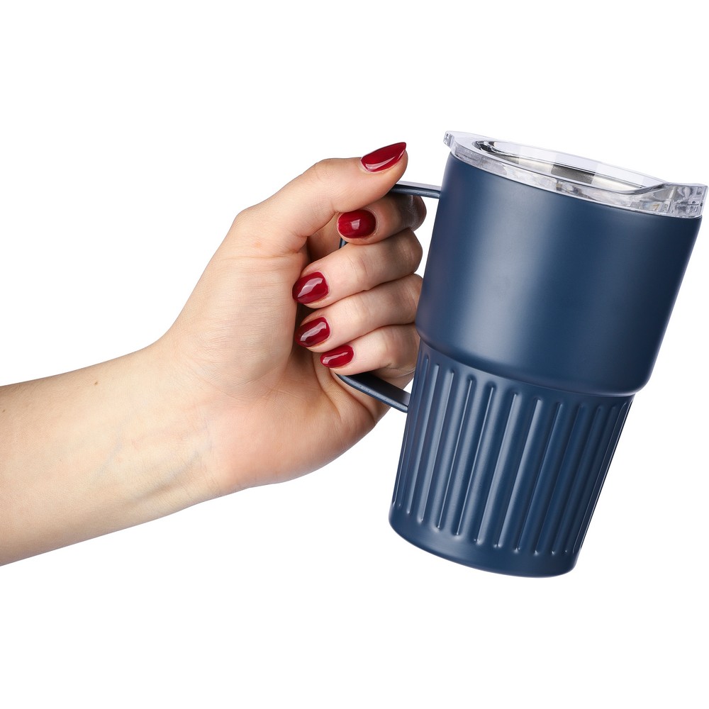 Kubek termiczny ze stali nierdzewnej 450 ml – elegancja w podróży - Kubki i butelki termiczne z nadrukiem logo | VEBI - zdjęcie 14