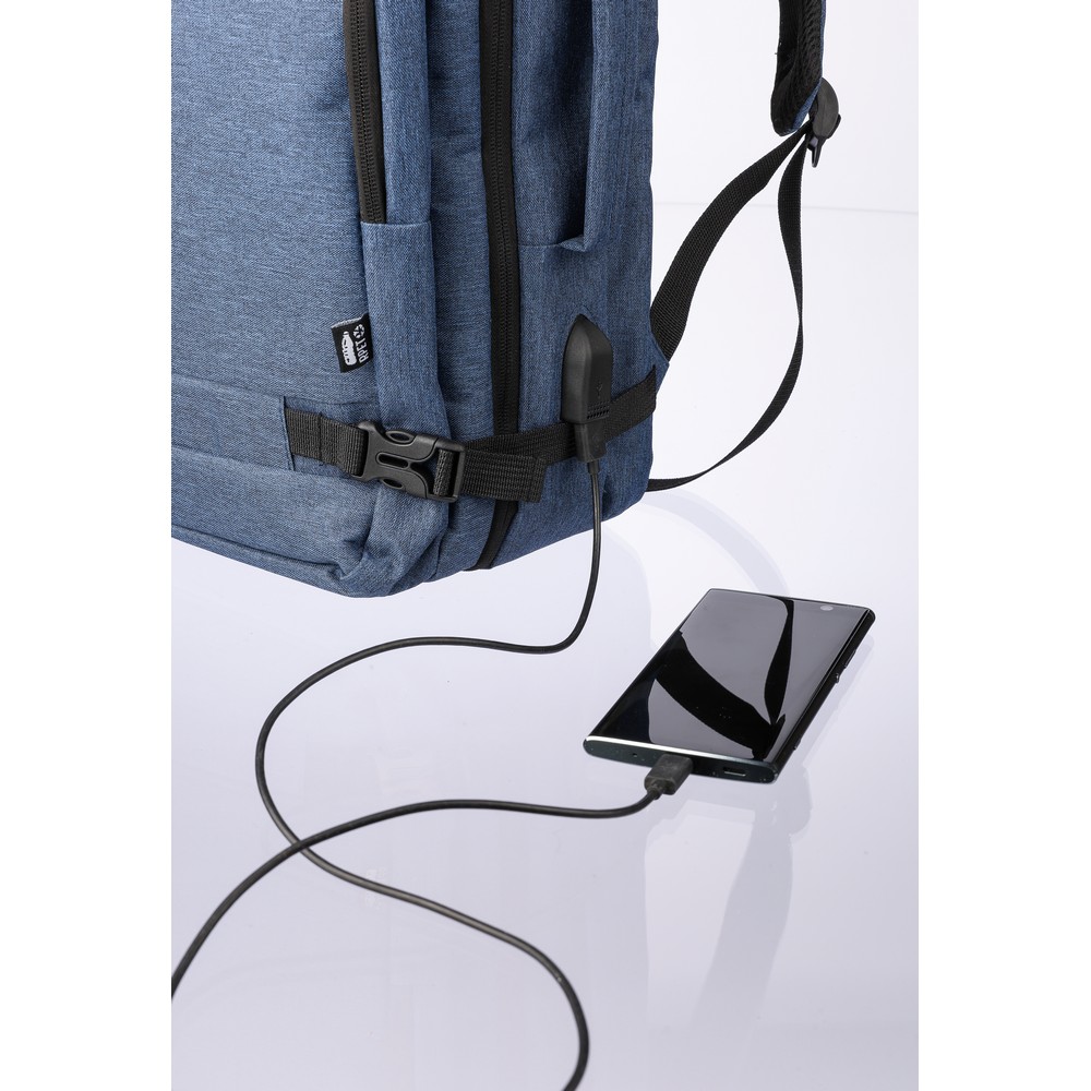 Plecak na laptopa 17" RPET – 29 l z portem USB - Plecaki z nadrukiem logo | VEBI - zdjęcie 16