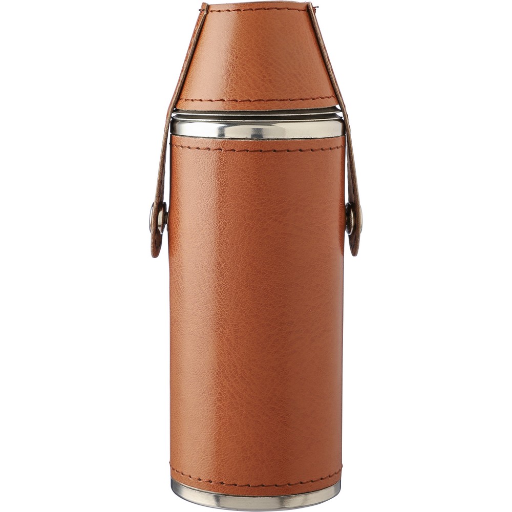 Zestaw piersiówka 230ml z kieliszkami w eleganckim pudełku - Piersiówki z nadrukiem logo | VEBI - zdjęcie 5