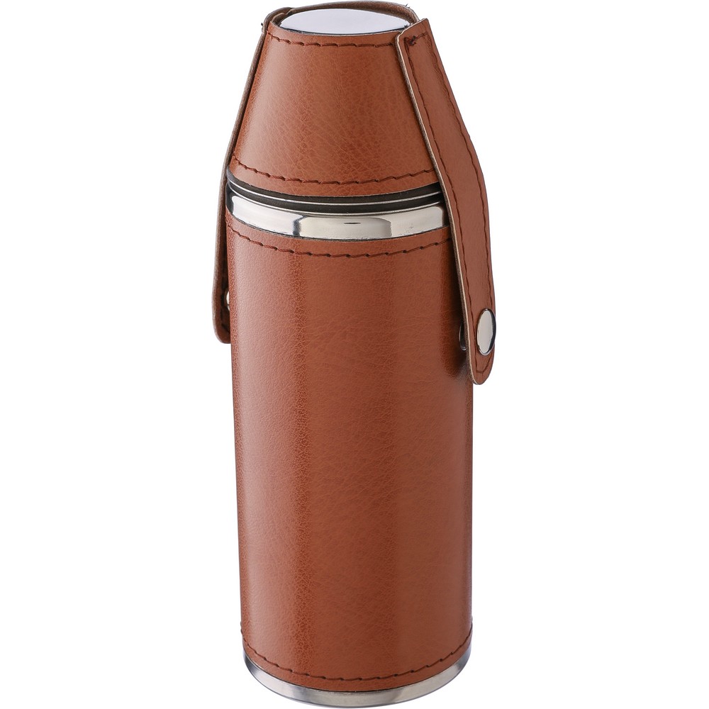 Zestaw piersiówka 230ml z kieliszkami w eleganckim pudełku - Piersiówki z nadrukiem logo | VEBI - zdjęcie 7