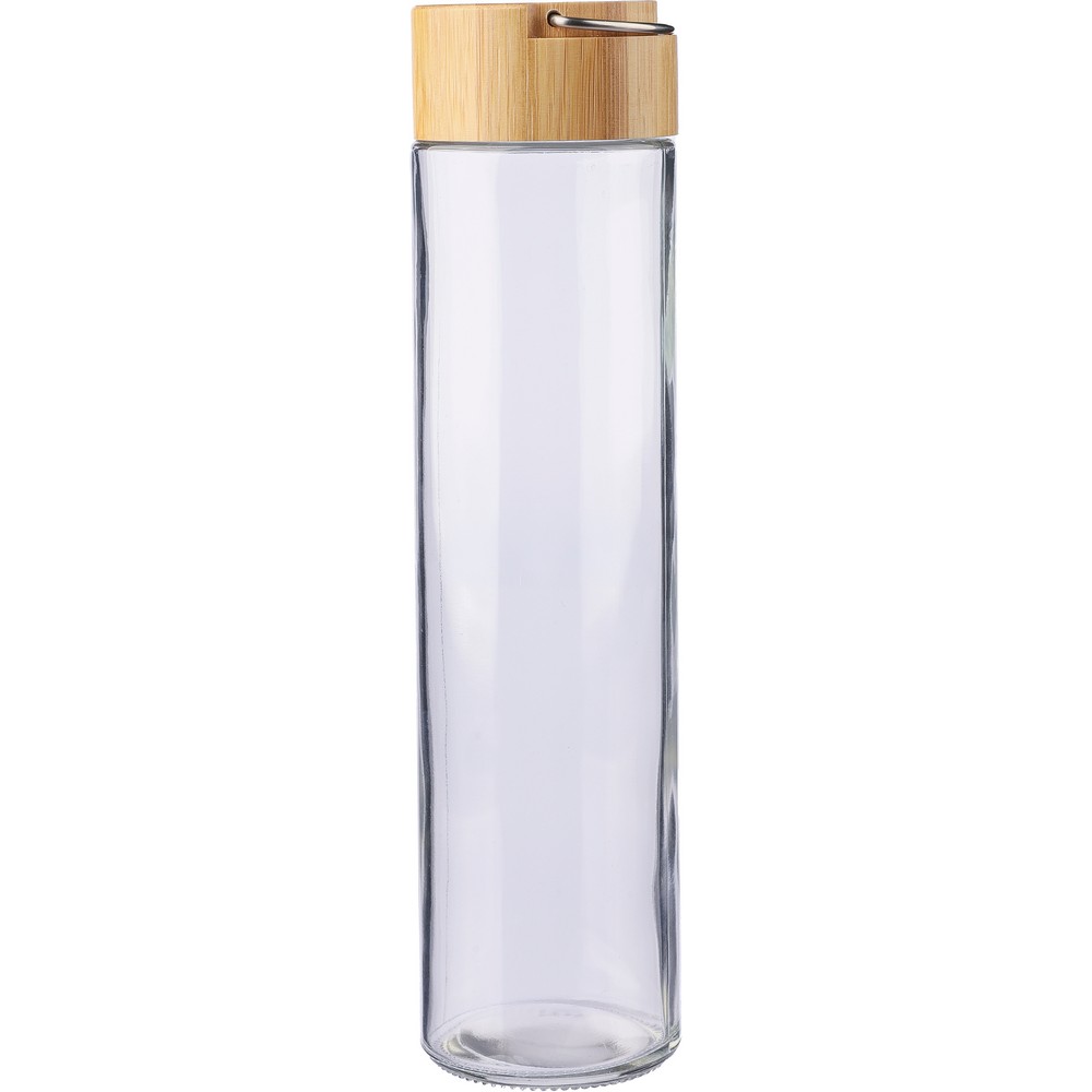 Szklana butelka 500ml z bambusową nakrętką i metalowym uchwytem - Kubki z nadrukiem logo | VEBI - zdjęcie 4