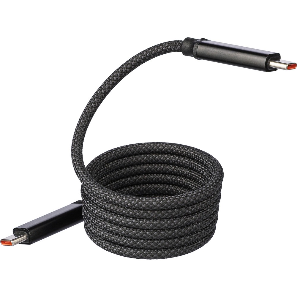 Samowijający się kabel USB-C z magnesem 60W - Kable z nadrukiem logo | VEBI - zdjęcie 6