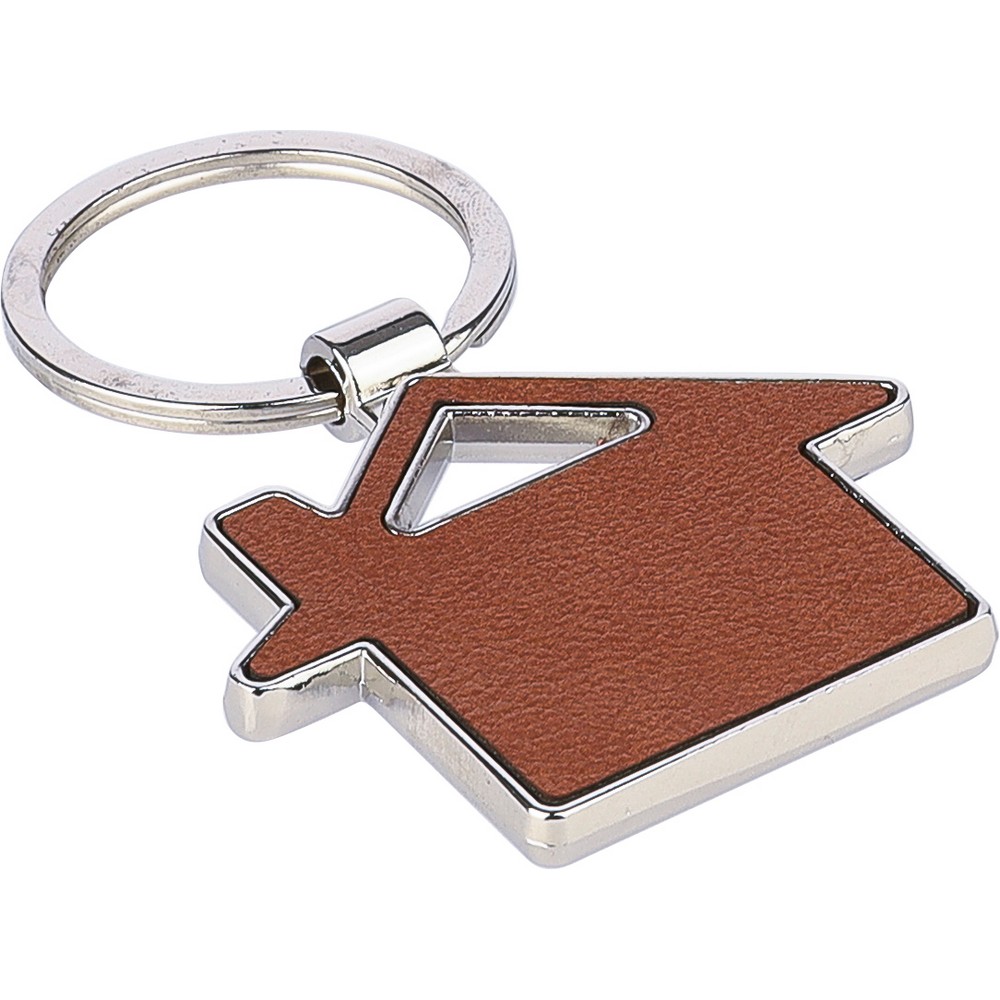 Brelok metalowy domek z ekoskóry - gadżet reklamowy - zdjęcie 2