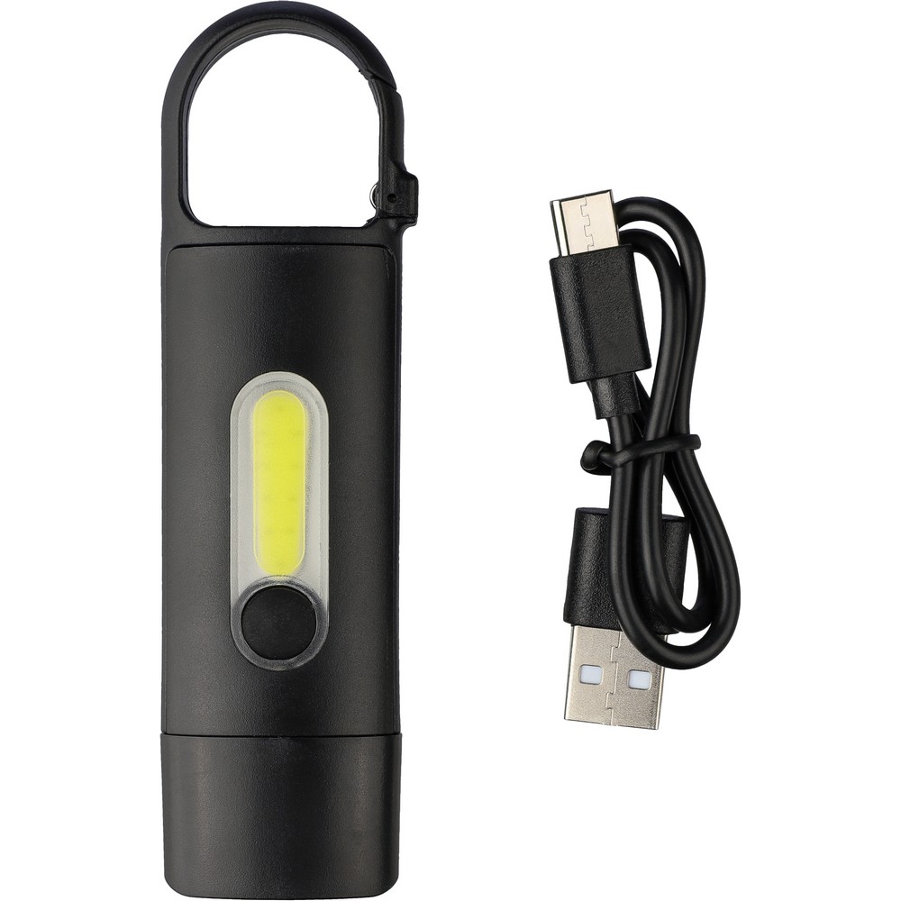 Brelok latarka COB z karabińczykiem - mini oświetlenie LED - Latarki i lampki z nadrukiem logo | VEBI - zdjęcie 6
