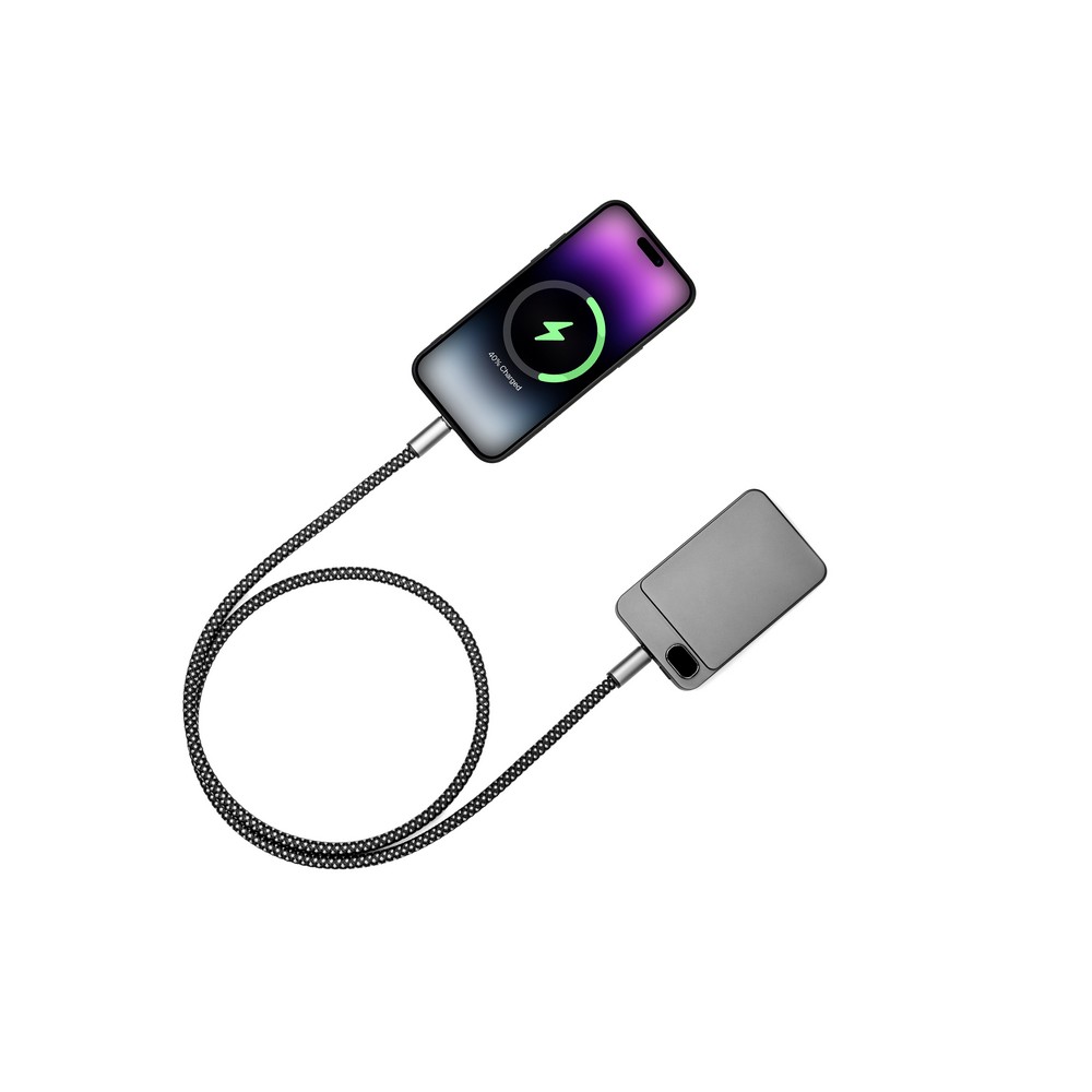 Kabel ładujący z RPET BrandCharger Volt 60W z nadrukiem logo - zdjęcie 2