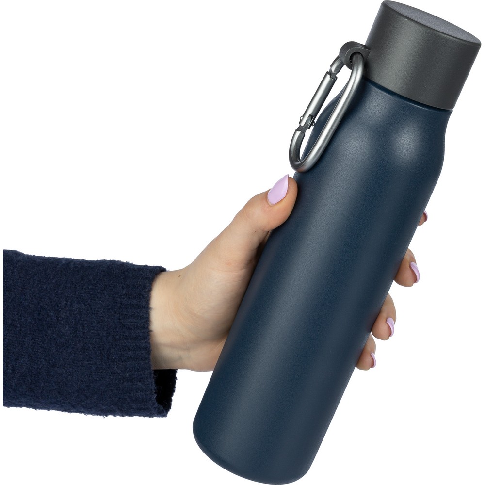Butelka termiczna 600ml z karabińczykiem - ekologiczna stal - Kubki i butelki termiczne z nadrukiem logo | VEBI - zdjęcie 16