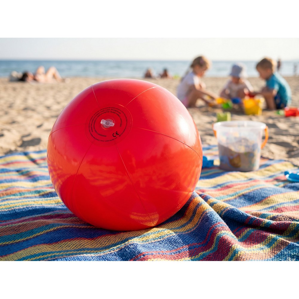 Dmuchana piłka plażowa Brianda 35cm - kolorowa zabawa nad wodą - Akcesoria plażowe z nadrukiem logo | VEBI - zdjęcie 8