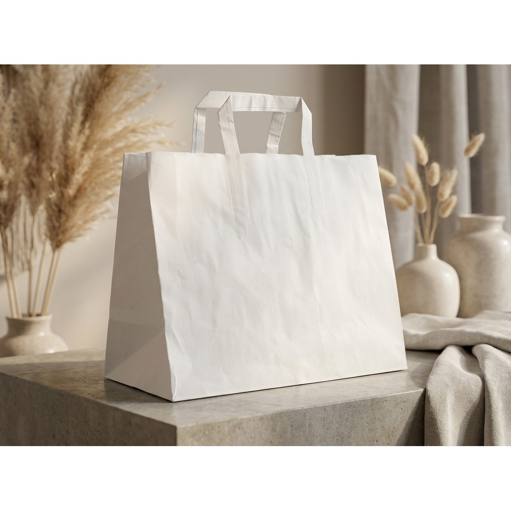 Elegancka torba papierowa Bisara z płaskimi uchwytami - zdjęcie 2