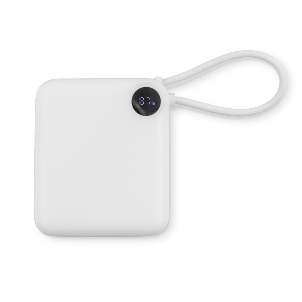 Kompaktowy Power Bank 10000 mAh z kablem i haczykiem - zdjęcie 4