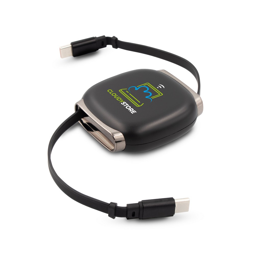 Rozwijany kabel USB-C Luborek z regulacją długości - Kable z nadrukiem logo | VEBI - zdjęcie 5