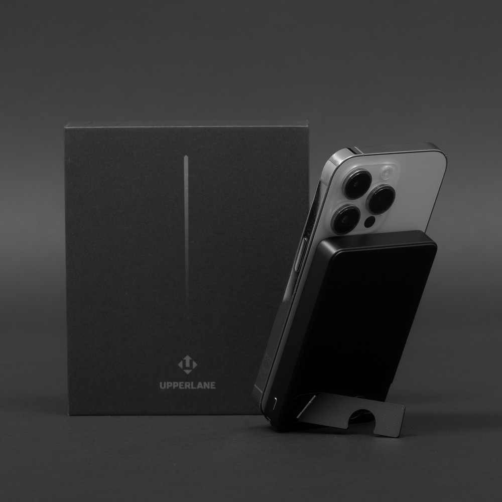 Bezprzewodowy power bank magnetyczny 10000 mAh Upperlane - Power banki z nadrukiem logo | VEBI - zdjęcie 2
