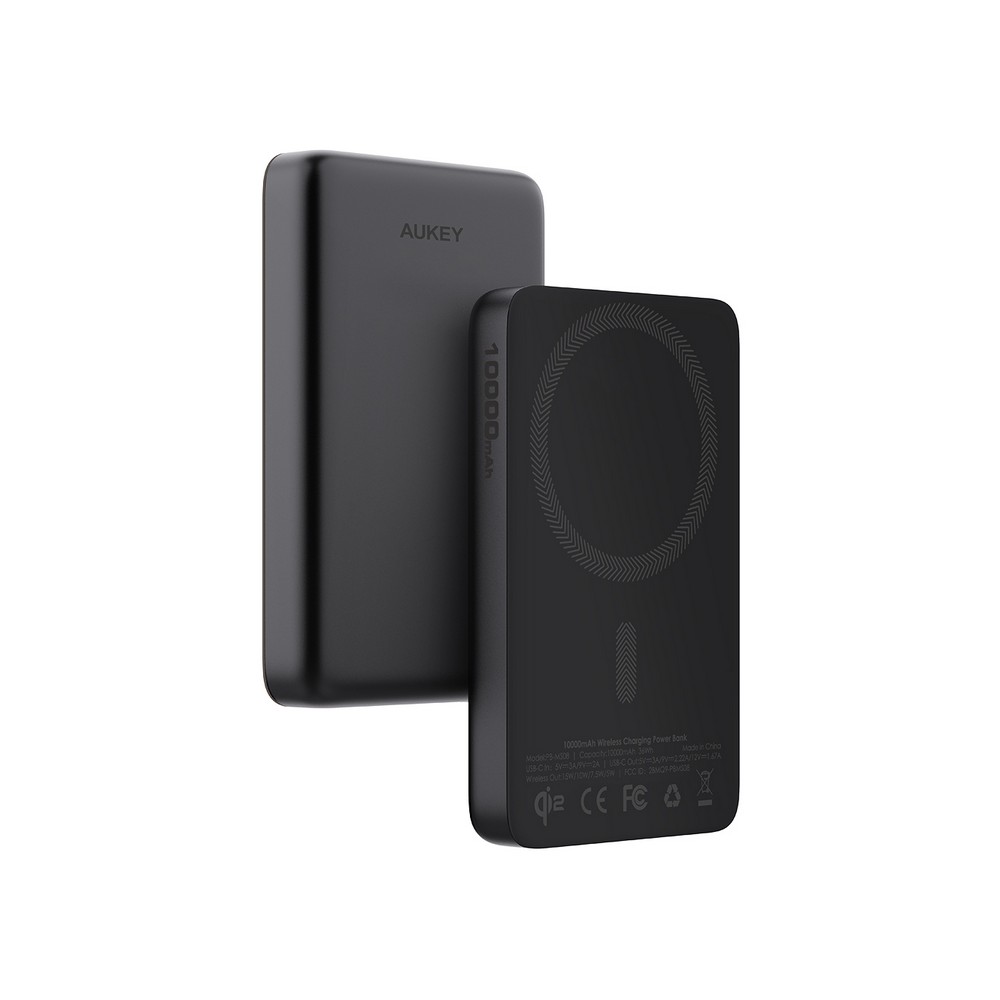 Power bank magnetyczny 10000 mAh Aukey z nadrukiem logo - Power banki z nadrukiem logo | VEBI