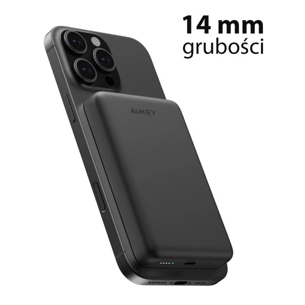 Power bank magnetyczny 10000 mAh Aukey z nadrukiem logo - Power banki z nadrukiem logo | VEBI - zdjęcie 4