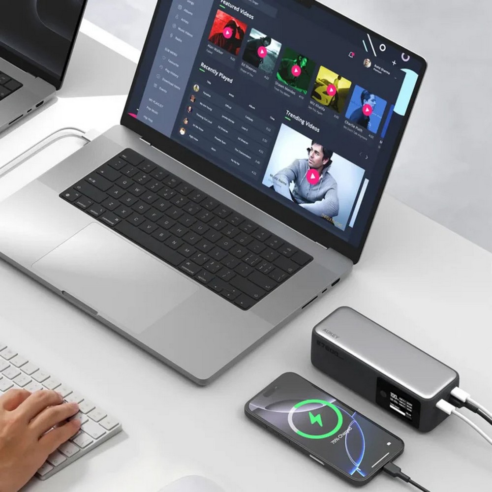 Power bank 27600 mAh, 140 W, Aukey, z nadrukiem logo - Power banki z nadrukiem logo | VEBI - zdjęcie 2