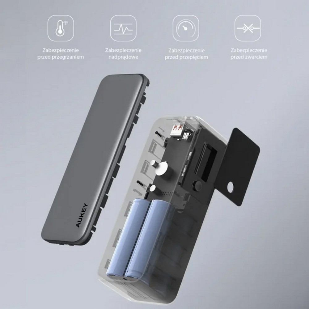 Power bank 27600 mAh, 140 W, Aukey, z nadrukiem logo - Power banki z nadrukiem logo | VEBI - zdjęcie 5