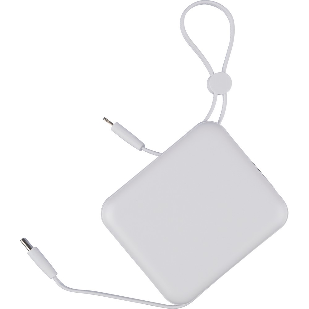 Power bank EcoPower 10000 mAh z wbudowanym kablem - Power banki z nadrukiem logo | VEBI - zdjęcie 7