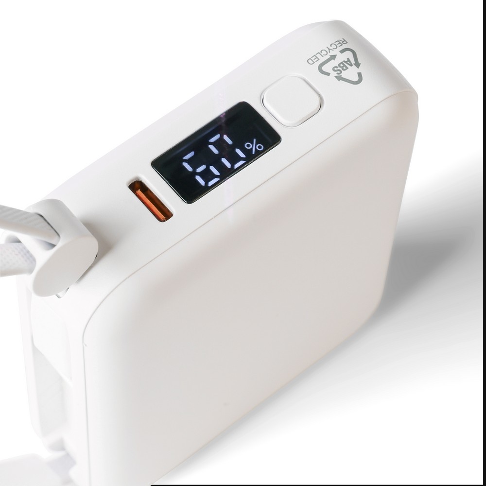Power bank EcoPower 10000 mAh z wbudowanym kablem - Power banki z nadrukiem logo | VEBI - zdjęcie 13