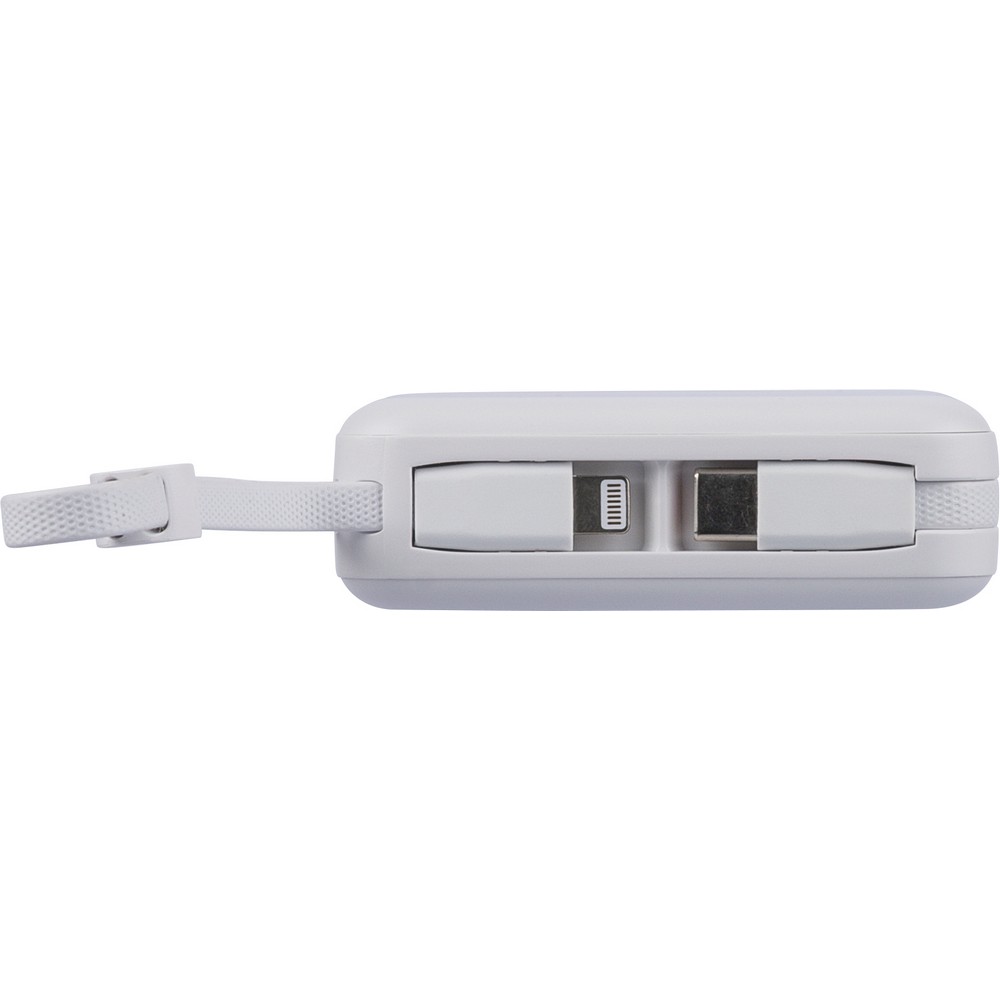 Power bank EcoPower 10000 mAh z wbudowanym kablem - Power banki z nadrukiem logo | VEBI - zdjęcie 14