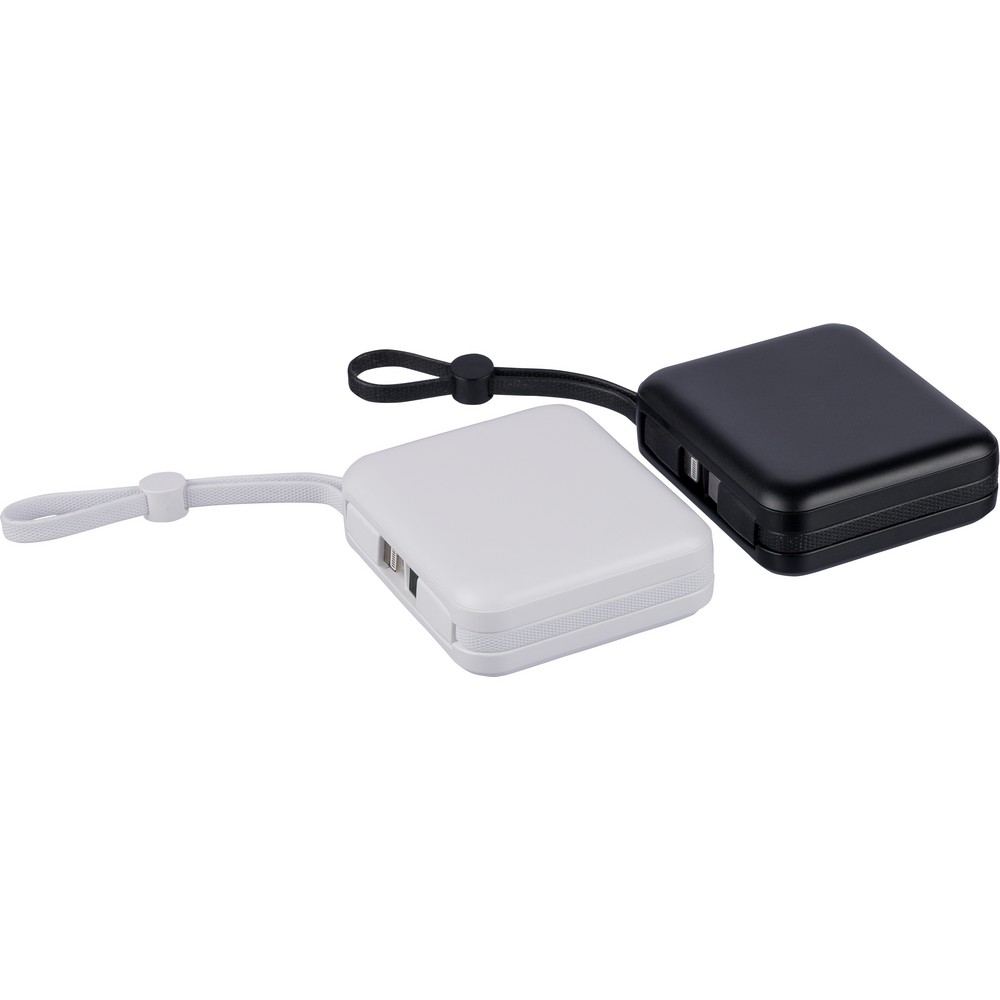Power bank EcoPower 10000 mAh z wbudowanym kablem - Power banki z nadrukiem logo | VEBI - zdjęcie 18