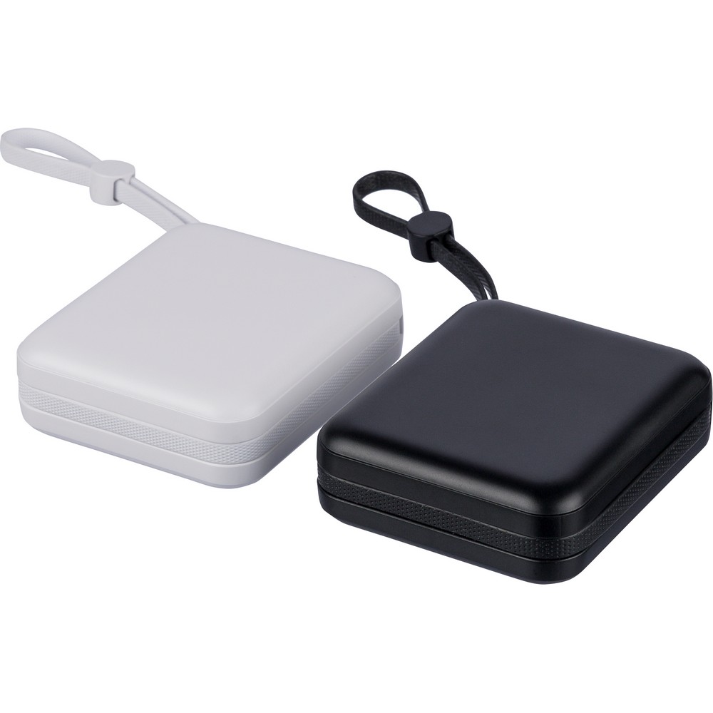 Power bank EcoPower 10000 mAh z wbudowanym kablem - Power banki z nadrukiem logo | VEBI - zdjęcie 19