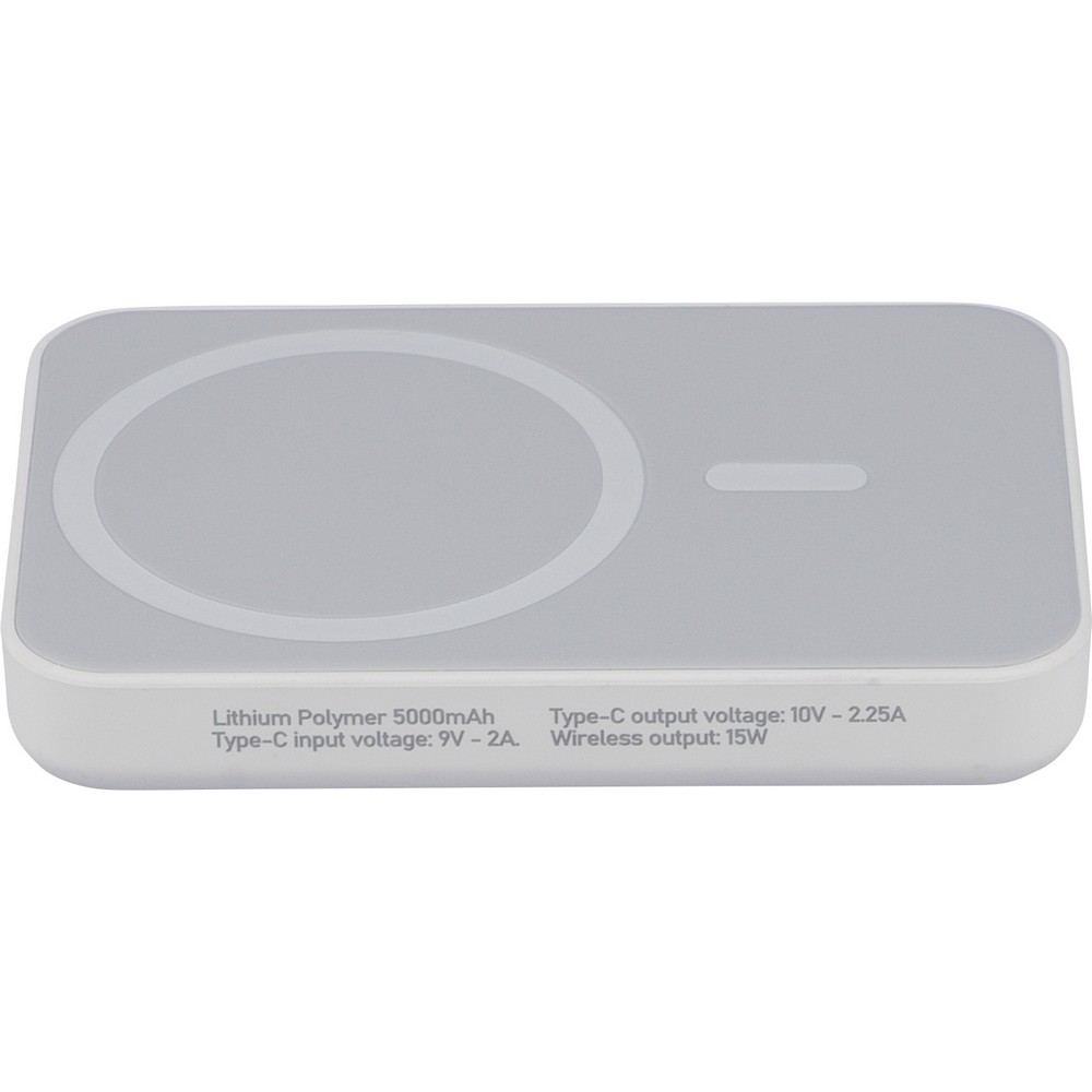 Eco Power Bank 5000 mAh z ładowaniem bezprzewodowym 15W - Power banki z nadrukiem logo | VEBI - zdjęcie 2